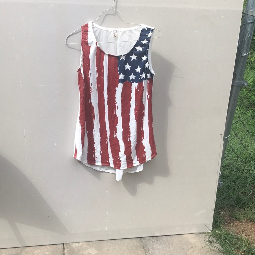 American Flag Liu Ladies Sleeveless Top Beautiful